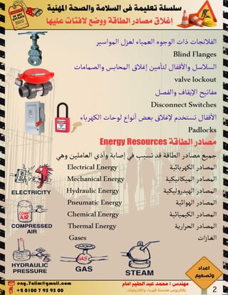 Lockout tag out اغلاق مصادر الطاقة ووضع لافتات عليها