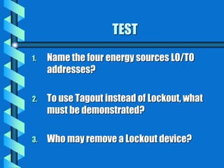 lockout-tagout-training.ppt (LOTO, OSHA) | PPT | Business and Finance