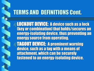 lockout-tagout-training.ppt (LOTO, OSHA) | PPT | Business and Finance