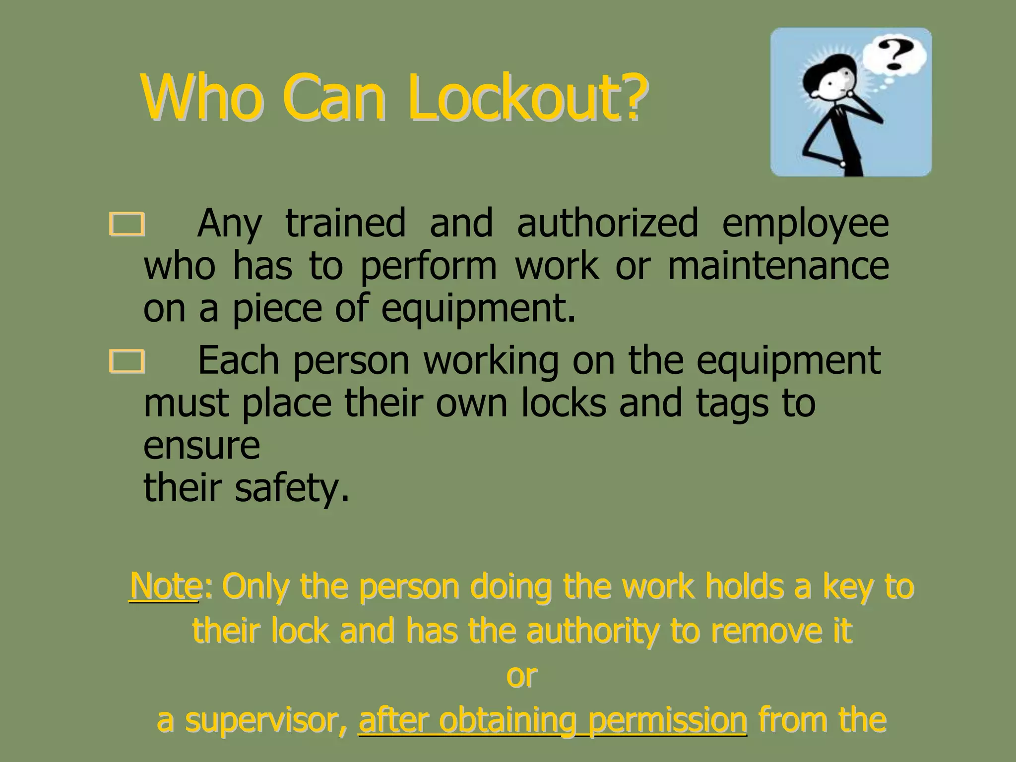 Lockout tagout safety awareness - online 2009 | PPT