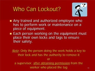 Lockout tagout safety awareness - online 2009 | PDF