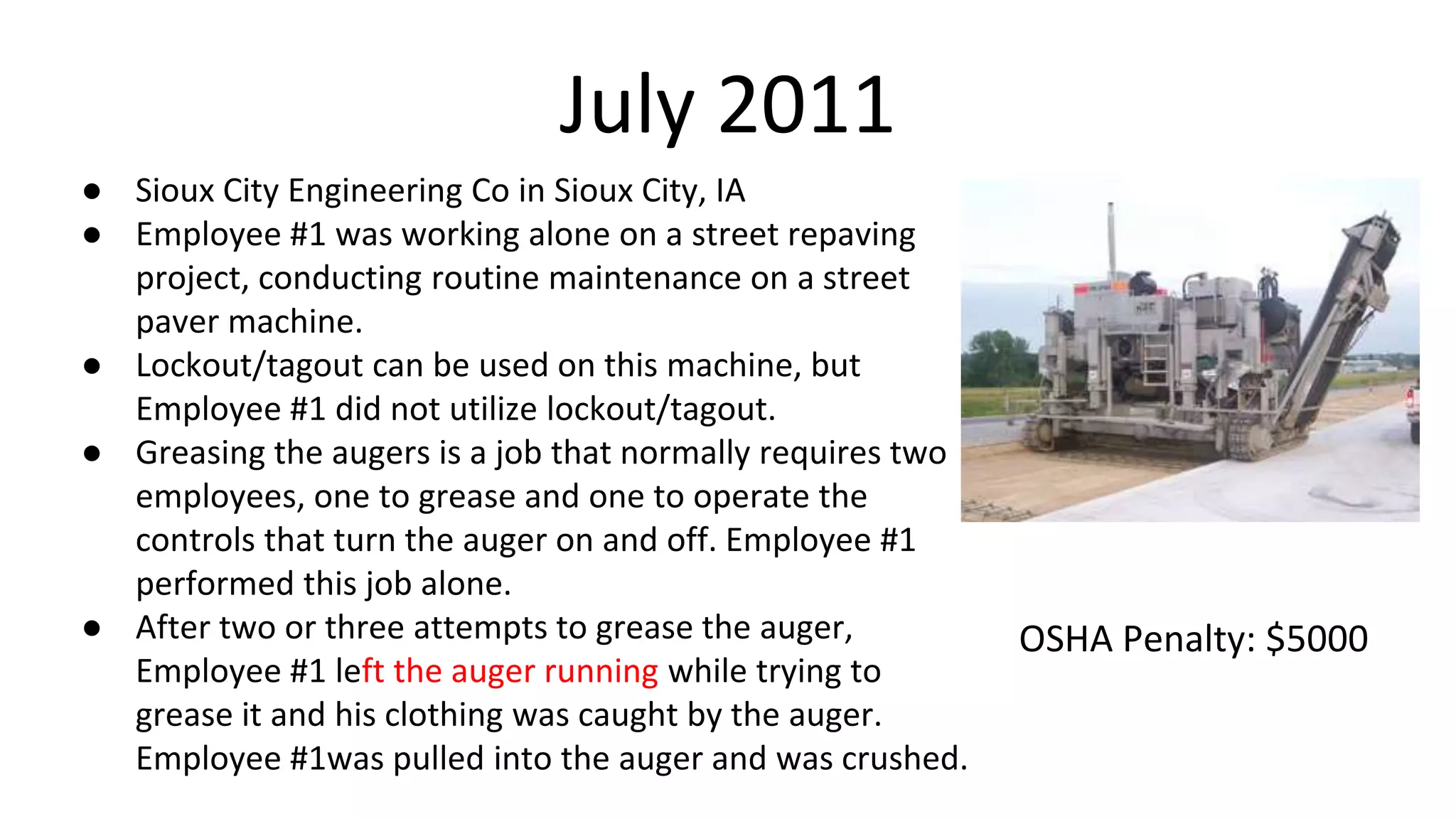 Lockout fatalities construction | PPT | Free Download