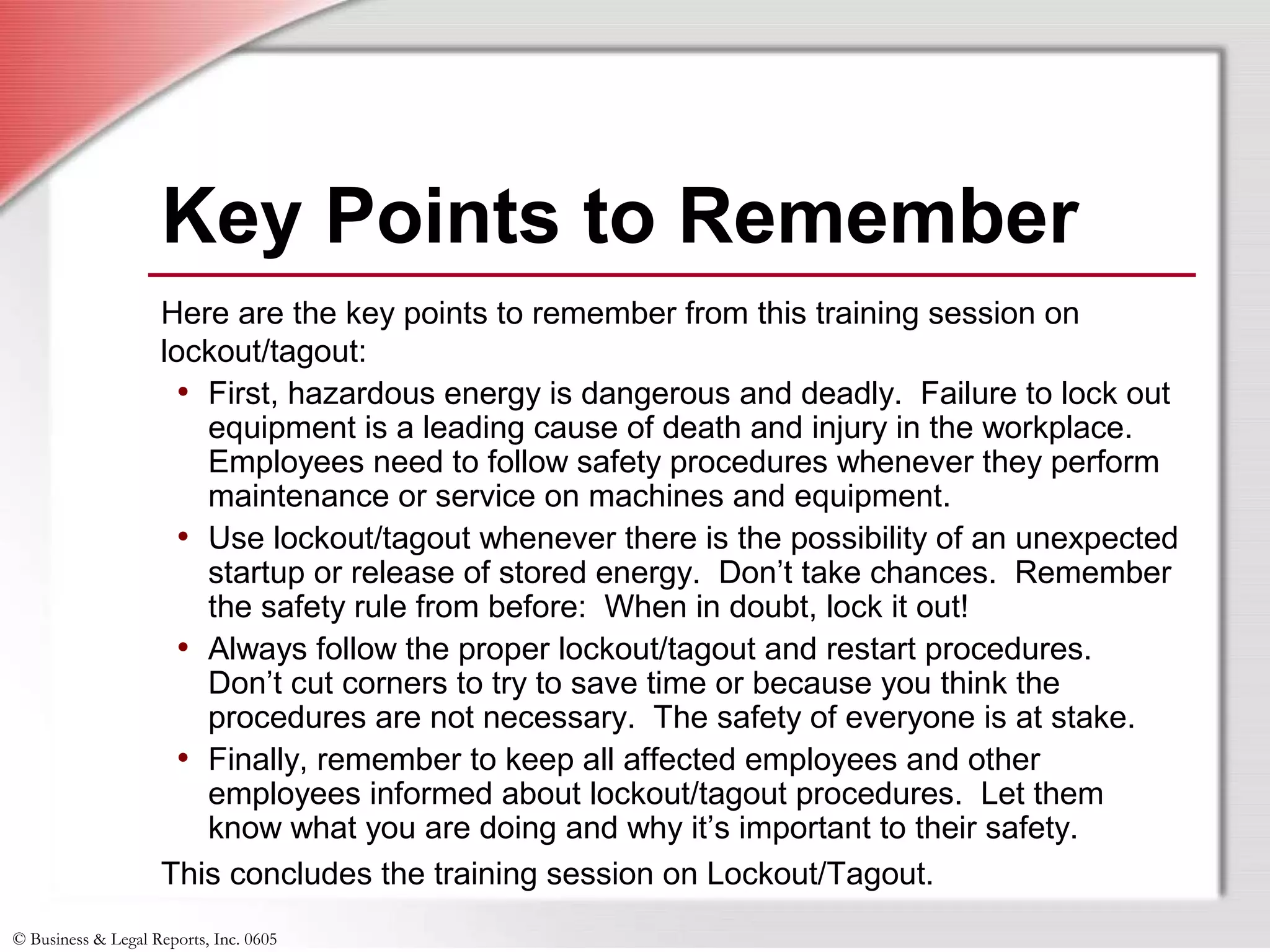 Lockout/Tagout | PPT