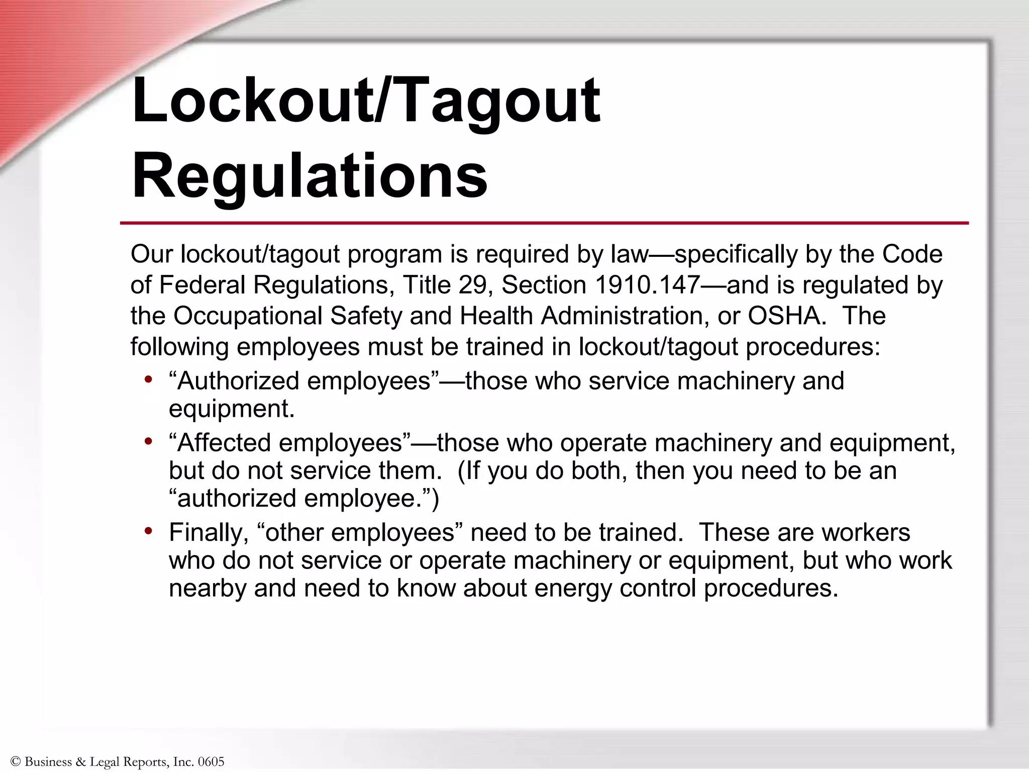 Lockout/Tagout | PPT