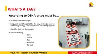 Lockout Tagout - Protecting Lives and Machinery. | PPTX