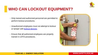 Lockout Tagout - Protecting Lives and Machinery. | PDF