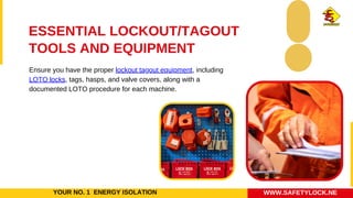 Lockout Tagout - Protecting Lives and Machinery. | PDF