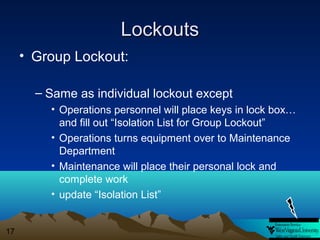 Lockout tagout2 | PPT