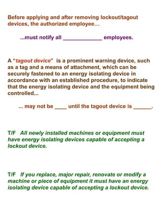 Lockout &tagout | PPSX