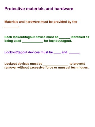 Lockout &tagout | PDF