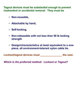 Lockout &tagout | PDF