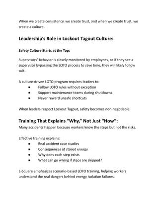 Transforming Workplace Safety Culture Through Effective Lockout Tagout ...