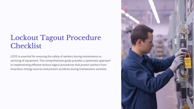 Lockout Tagout Procedure Checklist with eAuditor Audits & Inspections | PDF