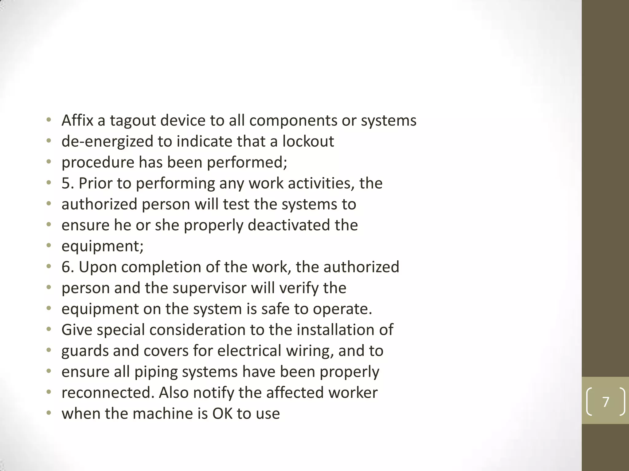 Lock out tag out procedures | PPTX