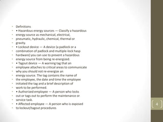 Lock out tag out procedures | PPTX