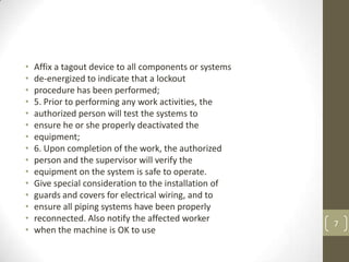 Lock out tag out procedures | PPTX