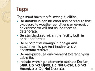 Lockout tagout refresher training | PPTX