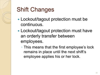 Lockout tagout refresher training | PPTX