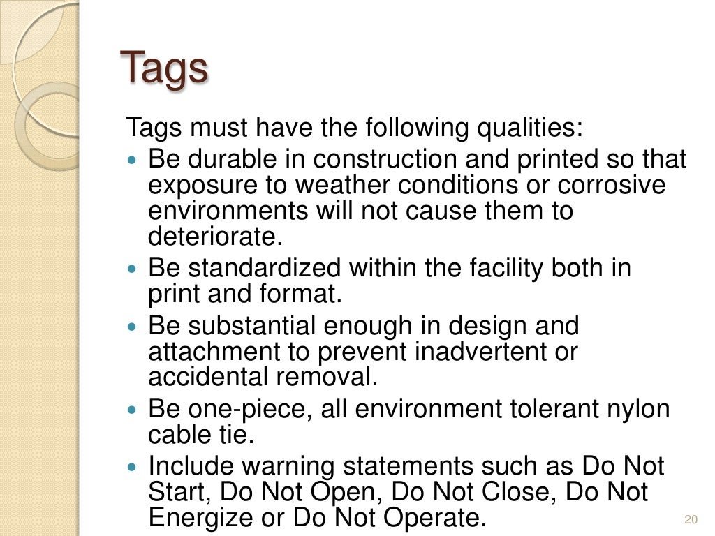 Lockout tagout refresher training