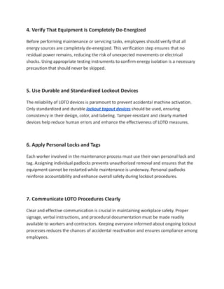 Lockout Tagout Safety: 10 Rules You Cannot Afford to Ignore | PDF