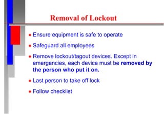Lockout tagout standard | PPTX