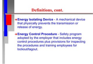 Lockout tagout standard | PPTX