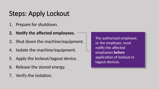 Lockout Tagout Training presentation - all you need to know | PPTX