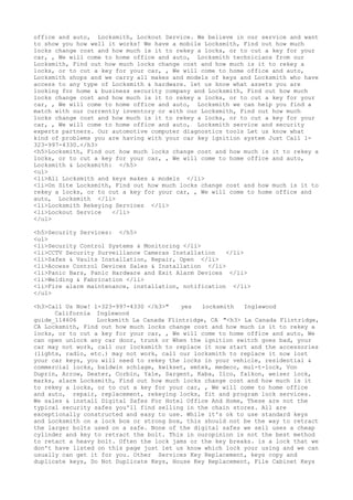 Locksmith Los Angeles CA (310) 982-2988