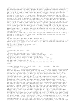 Locksmith Los Angeles CA (310) 982-2988