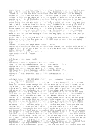 Locksmith Los Angeles CA (310) 982-2988