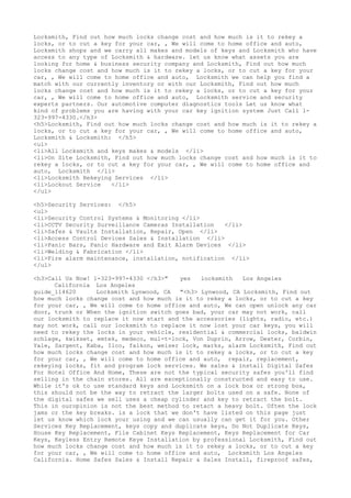 Locksmith Los Angeles CA (310) 982-2988