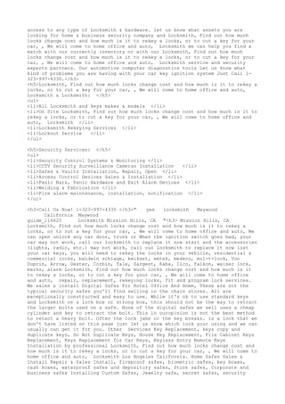 Locksmith Los Angeles CA (310) 982-2988