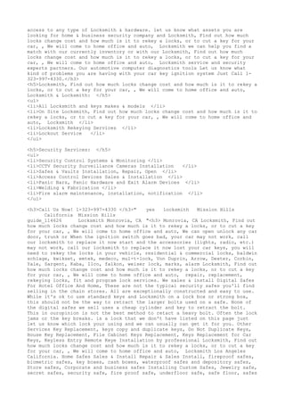 Locksmith Los Angeles CA (310) 982-2988