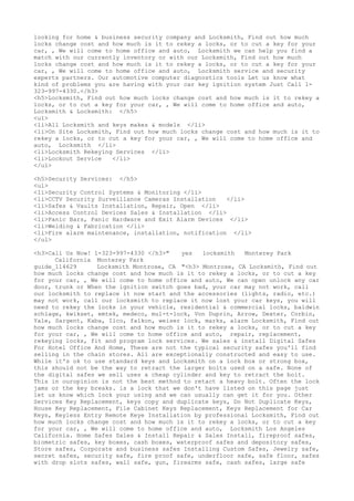 Locksmith Los Angeles CA (310) 982-2988