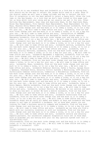 Locksmith Los Angeles CA (310) 982-2988