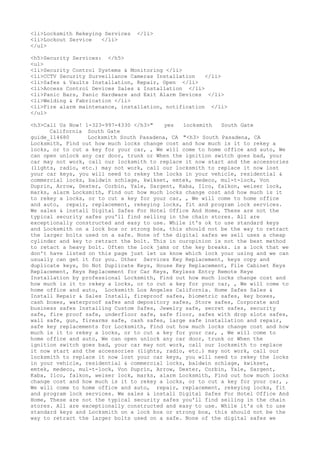 Locksmith Los Angeles CA (310) 982-2988