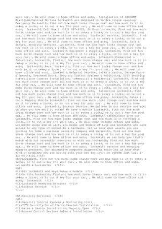 Locksmith Los Angeles CA (310) 982-2988