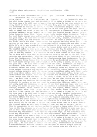 Locksmith Los Angeles CA (310) 982-2988