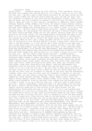 Locksmith Los Angeles CA (310) 982-2988