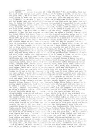 Locksmith Los Angeles CA (310) 982-2988