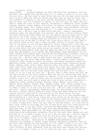 Locksmith Los Angeles CA (310) 982-2988