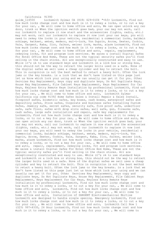 Locksmith Los Angeles CA (310) 982-2988