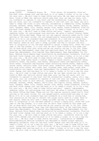 Locksmith Los Angeles CA (310) 982-2988