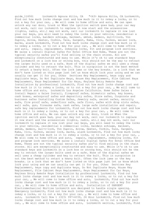 Locksmith Los Angeles CA (310) 982-2988