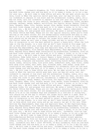 Locksmith Los Angeles CA (310) 982-2988