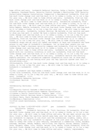 Locksmith Los Angeles CA (310) 982-2988