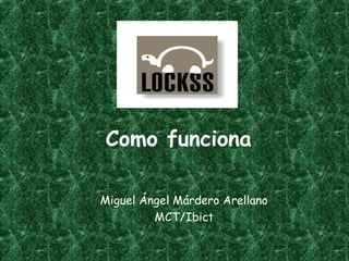 Como funciona
Miguel Ángel Márdero Arellano
MCT/Ibict
 