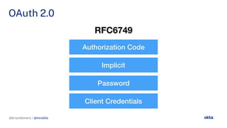 @briandemers / @mraible
OAuth 2.0
@briandemers / @mraible
 