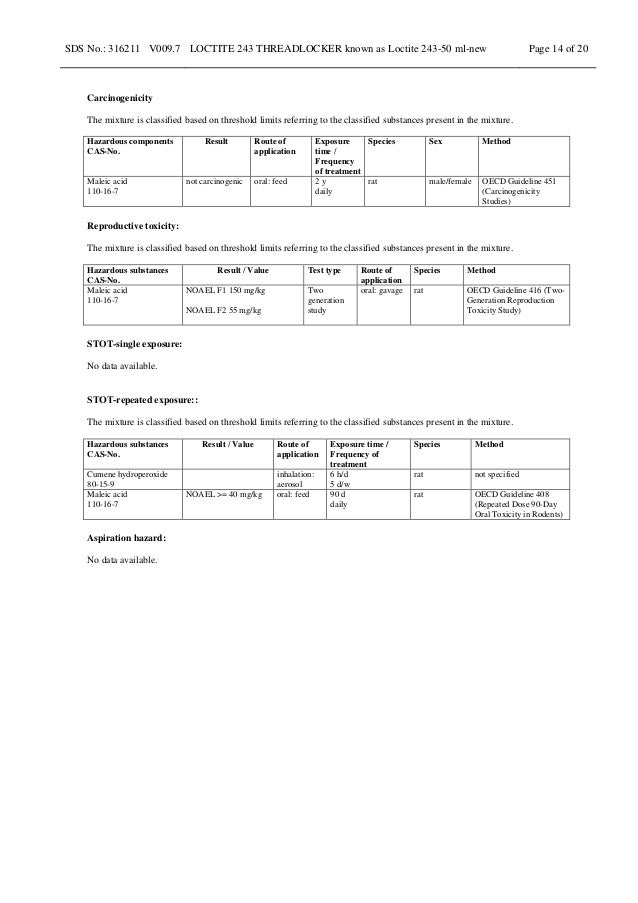 Loctite Msds Sheet