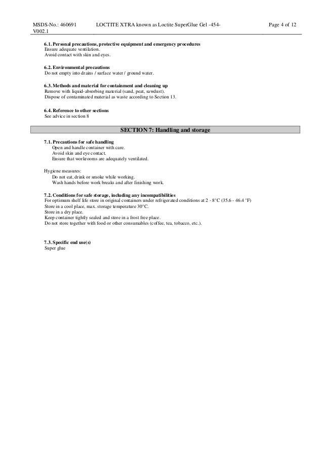 Loctite 454 Msds